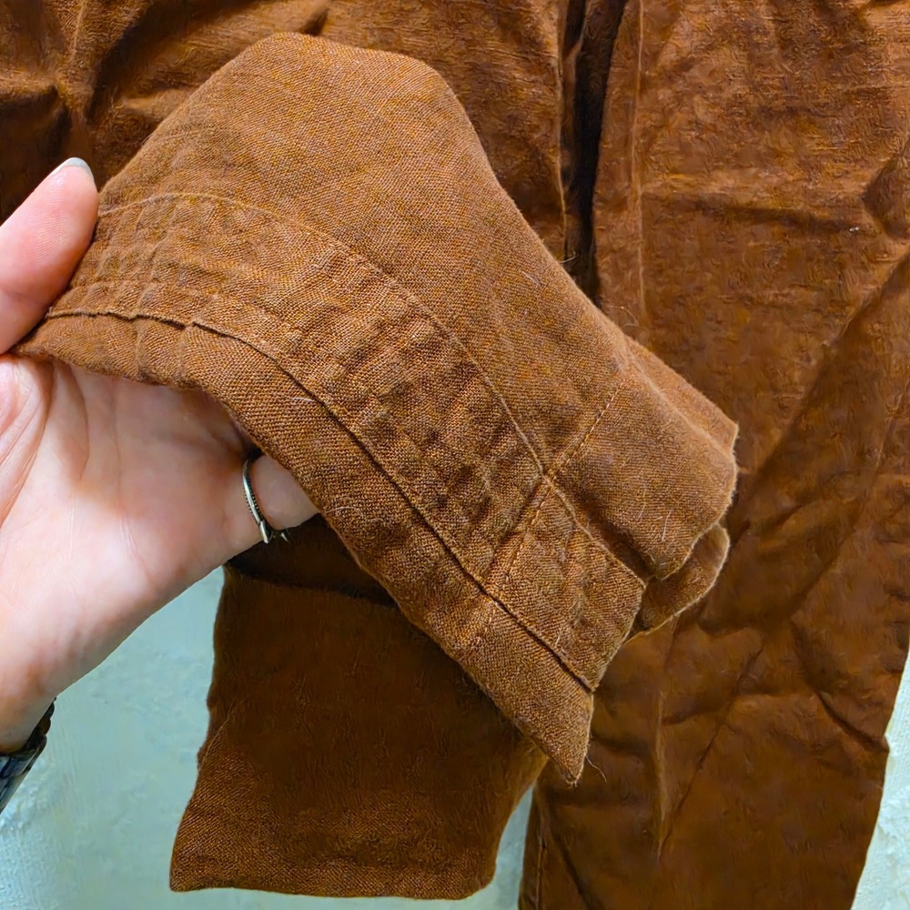 Quince Womens Brown 100% European Linen Wide Leg Drawstring Pants Size Large - Picture 5 of 9